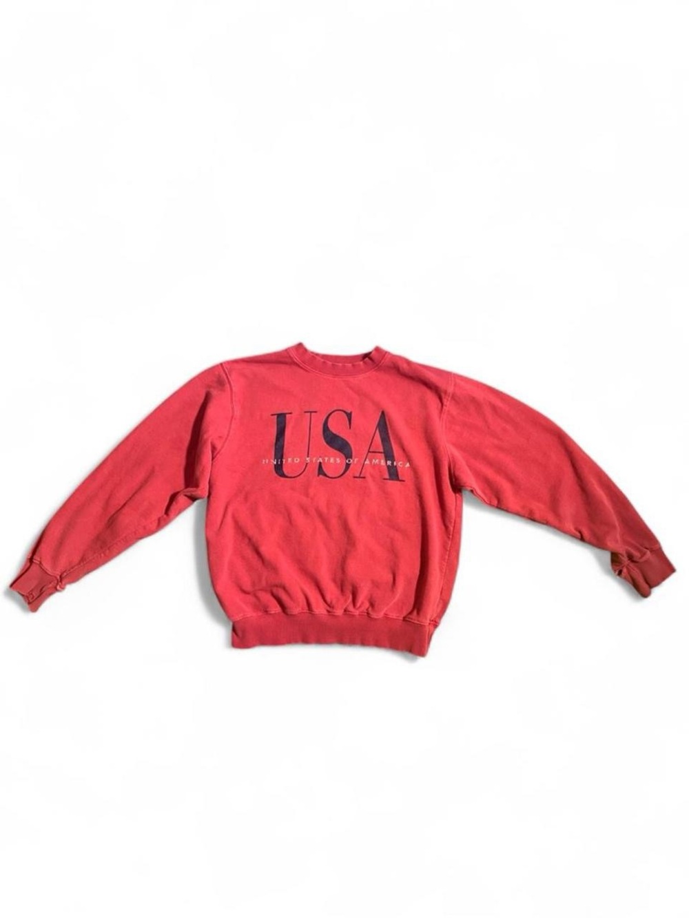 Brandy Melville Red USA Logo Crewneck Sweatshirt 90s